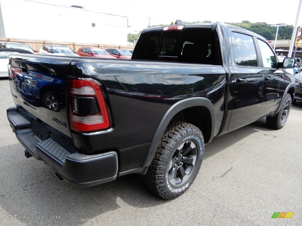 2019 1500 Rebel Crew Cab 4x4 - Diamond Black Crystal Pearl / Black/Red photo #6