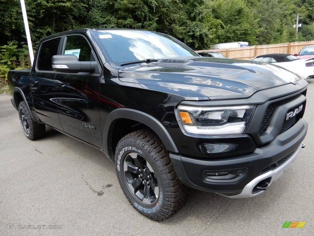Diamond Black Crystal Pearl 2019 Ram 1500 Rebel Crew Cab 4x4 Exterior Photo #128848704