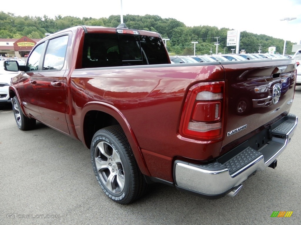 2019 1500 Laramie Crew Cab 4x4 - Delmonico Red Pearl / Mountain Brown/Light Frost Beige photo #3