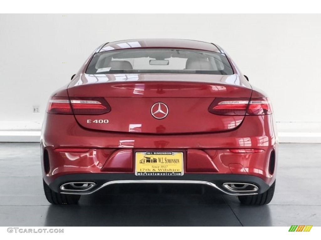 2018 E 400 Coupe - designo Cardinal Red Metallic / Macchiato Beige/Espresso Brown photo #3