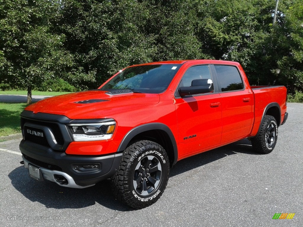 Flame Red 2019 Ram 1500 Rebel Crew Cab 4x4 Exterior Photo #128854167