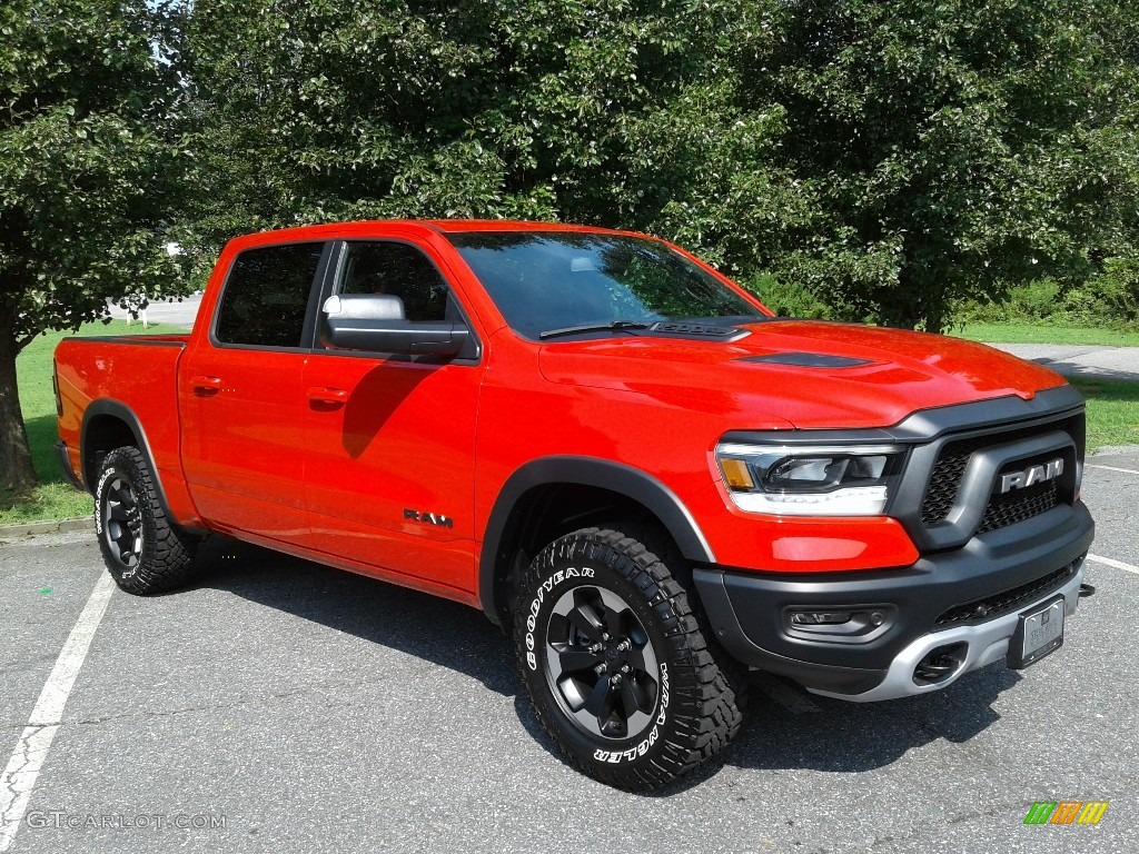 Flame Red 2019 Ram 1500 Rebel Crew Cab 4x4 Exterior Photo #128854212