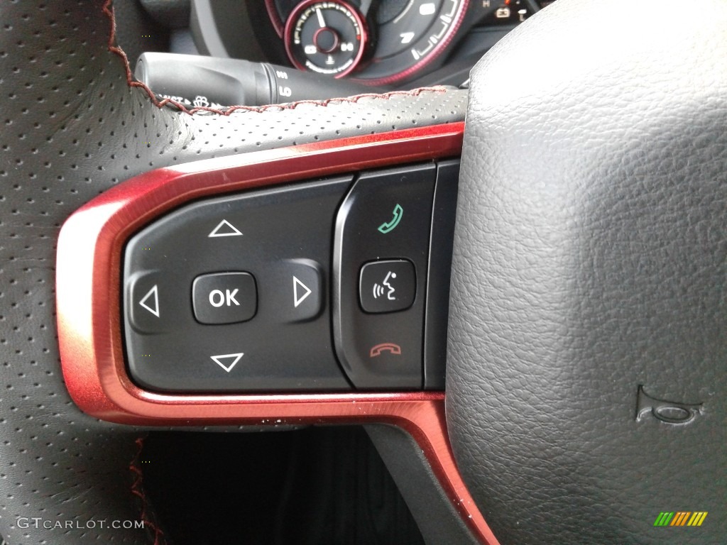 2019 Ram 1500 Rebel Crew Cab 4x4 Black/Red Steering Wheel Photo #128854692