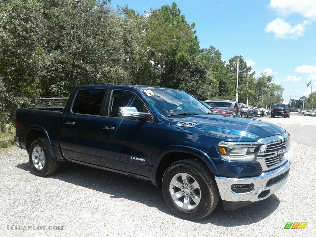 Patriot Blue Pearl 2019 Ram 1500 Laramie Crew Cab Exterior Photo #128861046