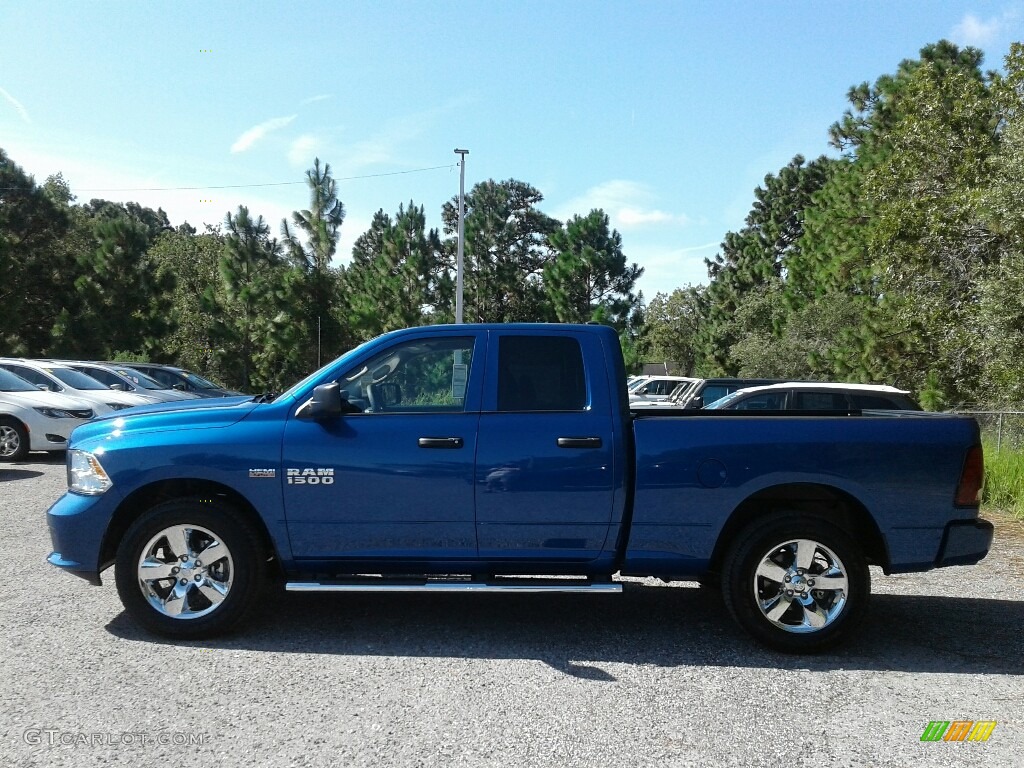 2018 1500 Express Quad Cab 4x4 - Blue Streak Pearl / Black/Diesel Gray photo #2