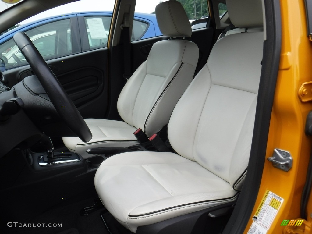 2011 Fiesta SES Hatchback - Yellow Blaze Metallic Tri-Coat / Cashmere/Charcoal Black Leather photo #14