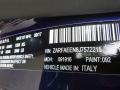 092: Montecarlo Blue Metallic 2018 Alfa Romeo Giulia Ti AWD Color Code