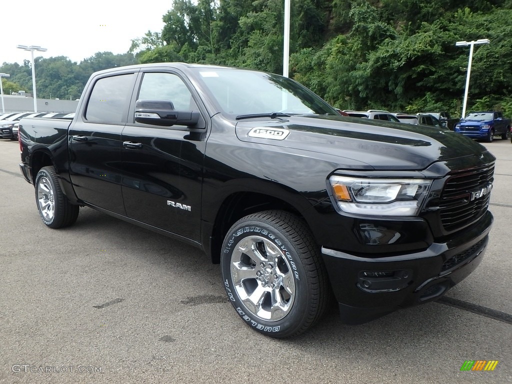 2019 1500 Big Horn Crew Cab 4x4 - Diamond Black Crystal Pearl / Black photo #7