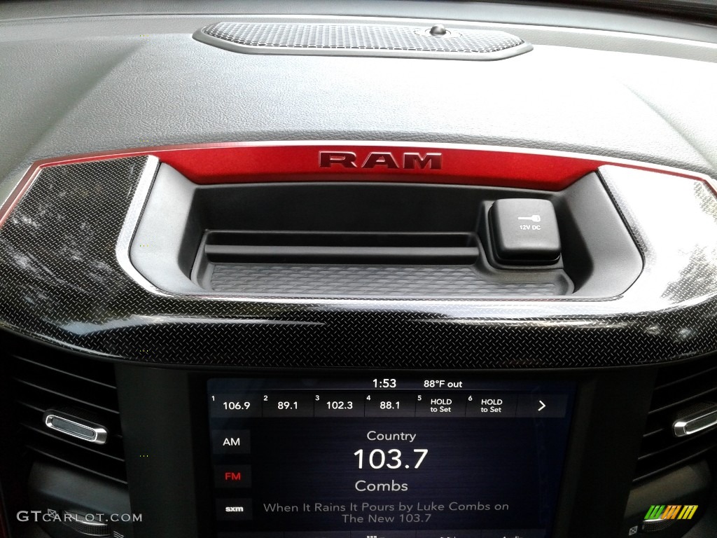 2019 Ram 1500 Rebel Crew Cab 4x4 Black/Red Dashboard Photo #128882794