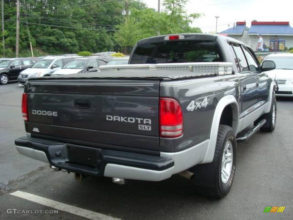 2003 Dakota SLT Quad Cab 4x4 - Graphite Metallic / Dark Slate Gray photo #4