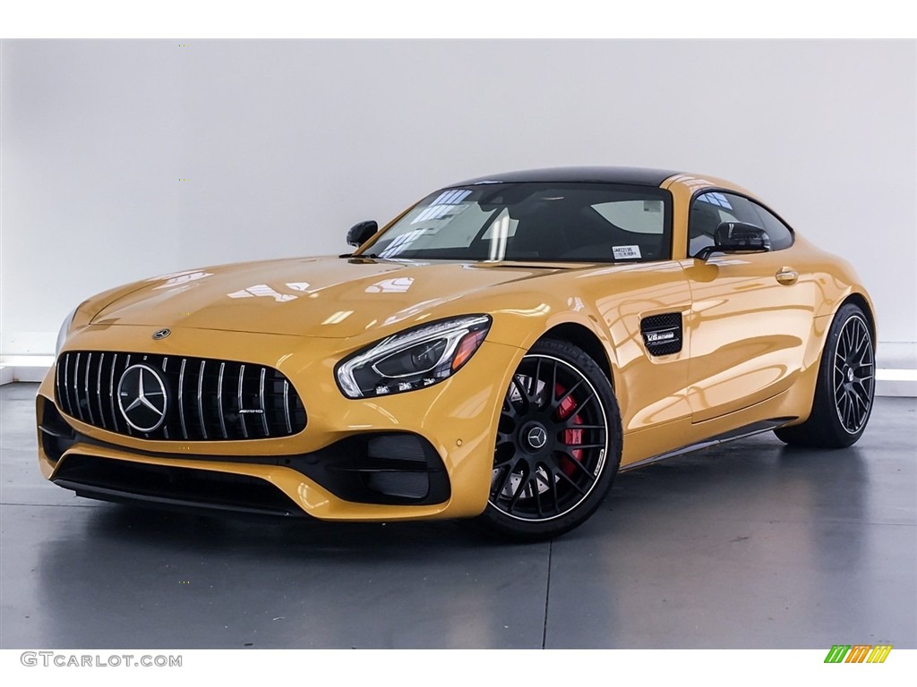 AMG Sunbeam Yellow 2018 Mercedes-Benz AMG GT C Coupe Exterior Photo #128889149