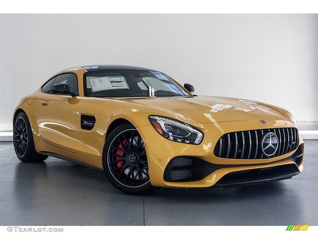 AMG Sunbeam Yellow 2018 Mercedes-Benz AMG GT C Coupe Exterior Photo #128889188