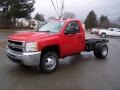 2009 Victory Red Chevrolet Silverado 3500HD Work Truck Regular Cab 4x4 Chassis  photo #3