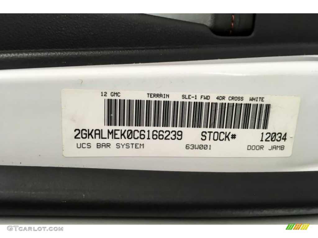 2012 Terrain SLE - Olympic White / Jet Black photo #22