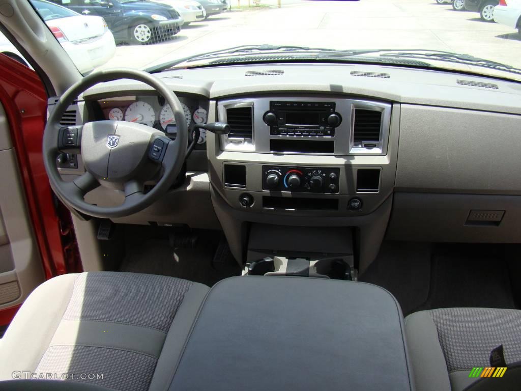 2007 Ram 1500 SLT Quad Cab - Inferno Red Crystal Pearl / Khaki Beige photo #18