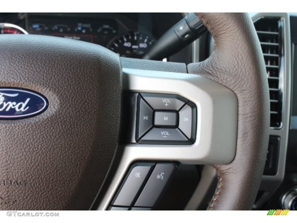 2019 Ford F250 Super Duty King Ranch Crew Cab 4x4 King Ranch Java Steering Wheel Photo #128908909