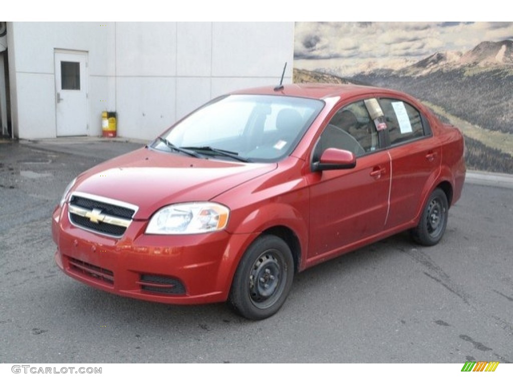 2011 Aveo LT Sedan - Sport Red / Charcoal photo #2