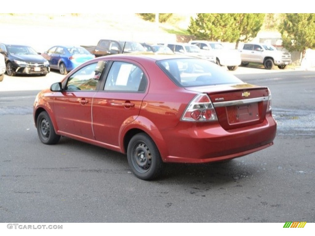 2011 Aveo LT Sedan - Sport Red / Charcoal photo #4