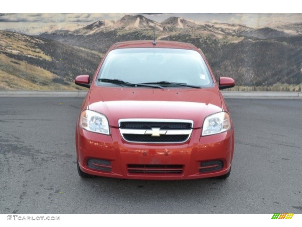 2011 Aveo LT Sedan - Sport Red / Charcoal photo #8