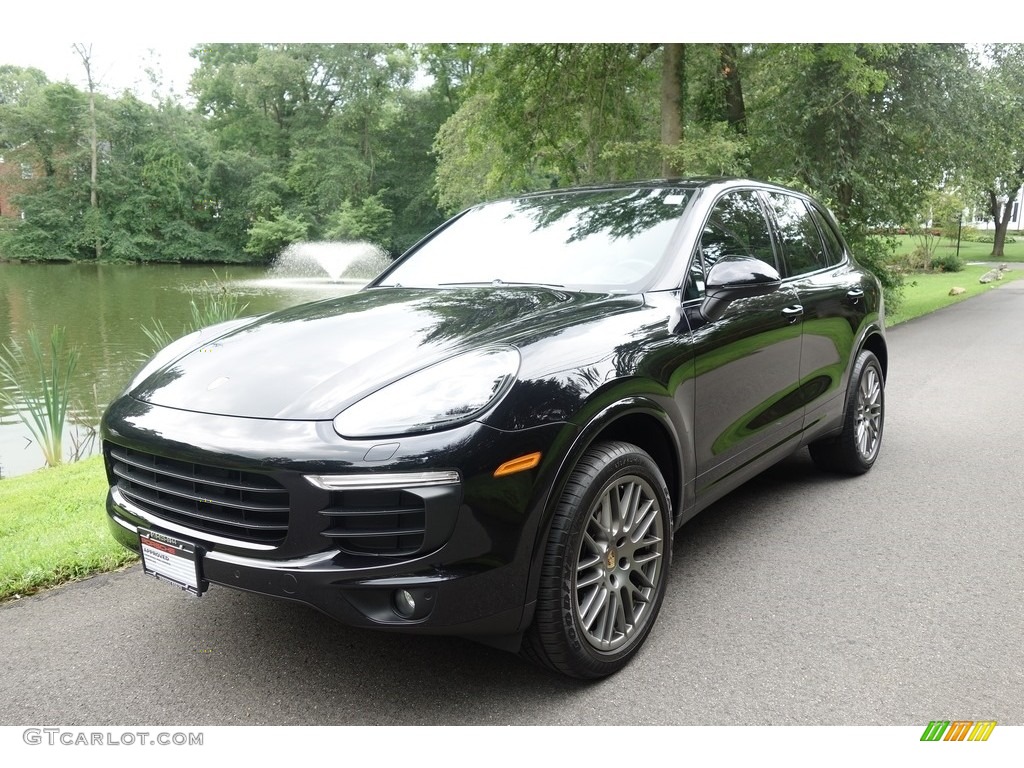 Jet Black Metallic 2017 Porsche Cayenne Platinum Edition Exterior Photo #128915494