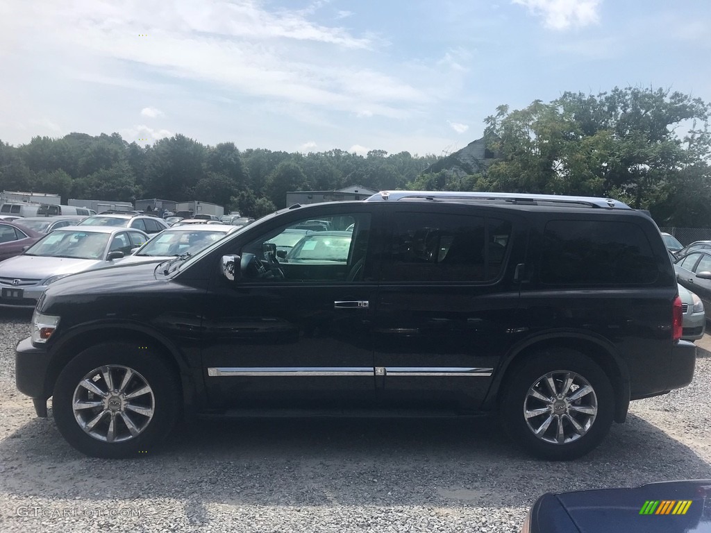 2008 QX 56 4WD - Liquid Onyx Black / Stone photo #3