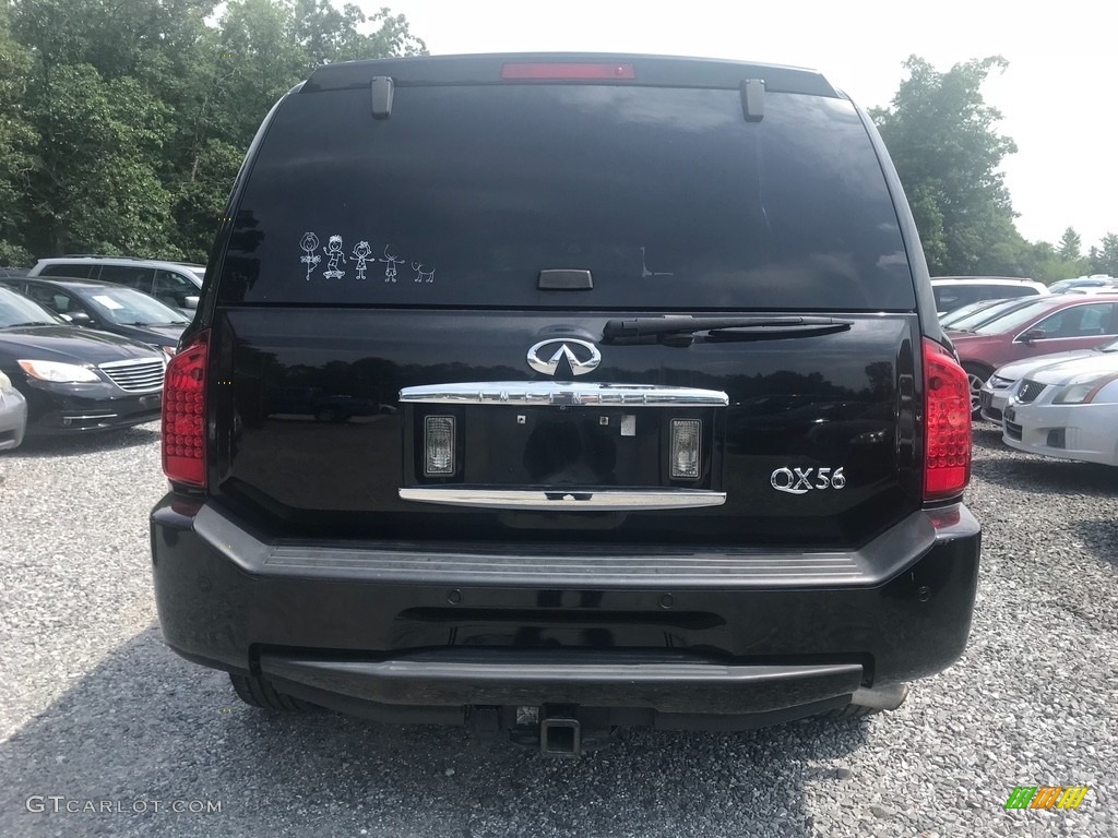 2008 QX 56 4WD - Liquid Onyx Black / Stone photo #6