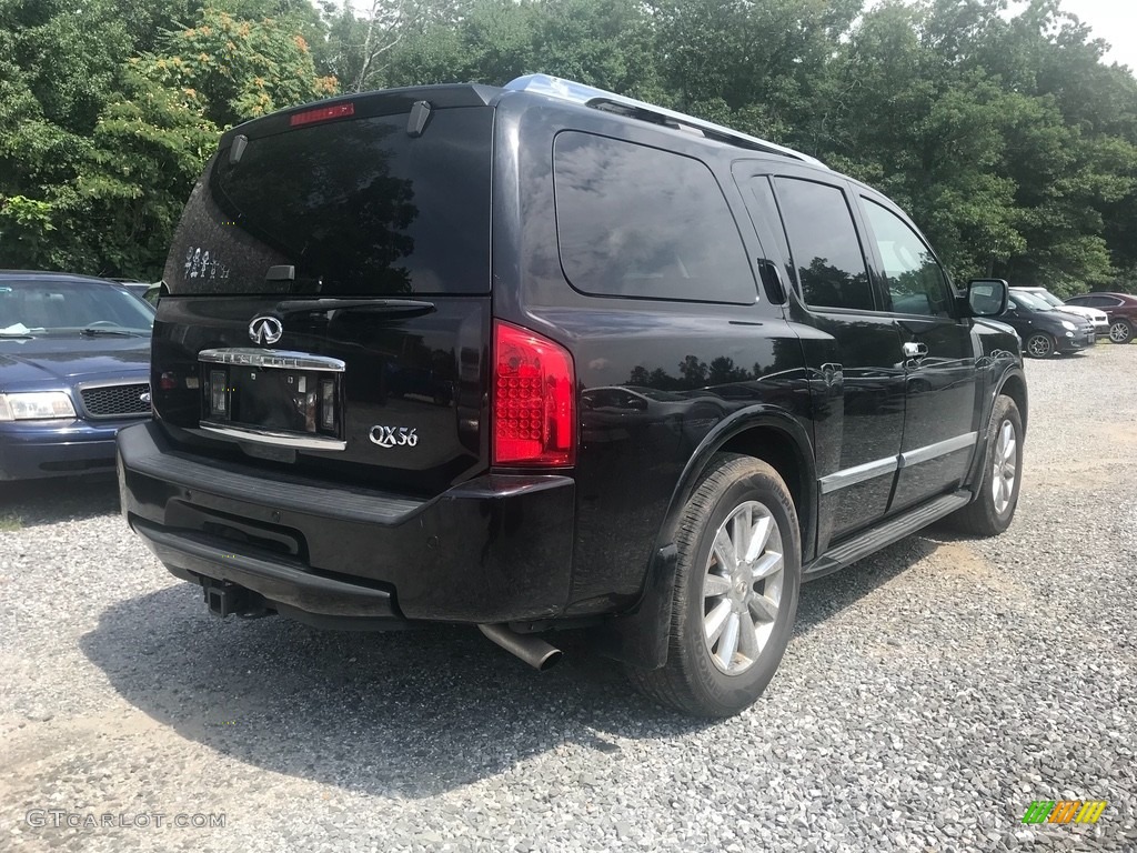 2008 QX 56 4WD - Liquid Onyx Black / Stone photo #7