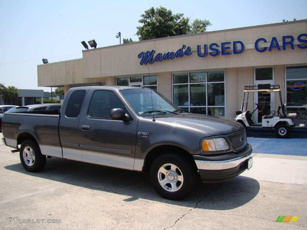 2002 F150 XLT SuperCab - Dark Shadow Grey Metallic / Dark Graphite photo #2