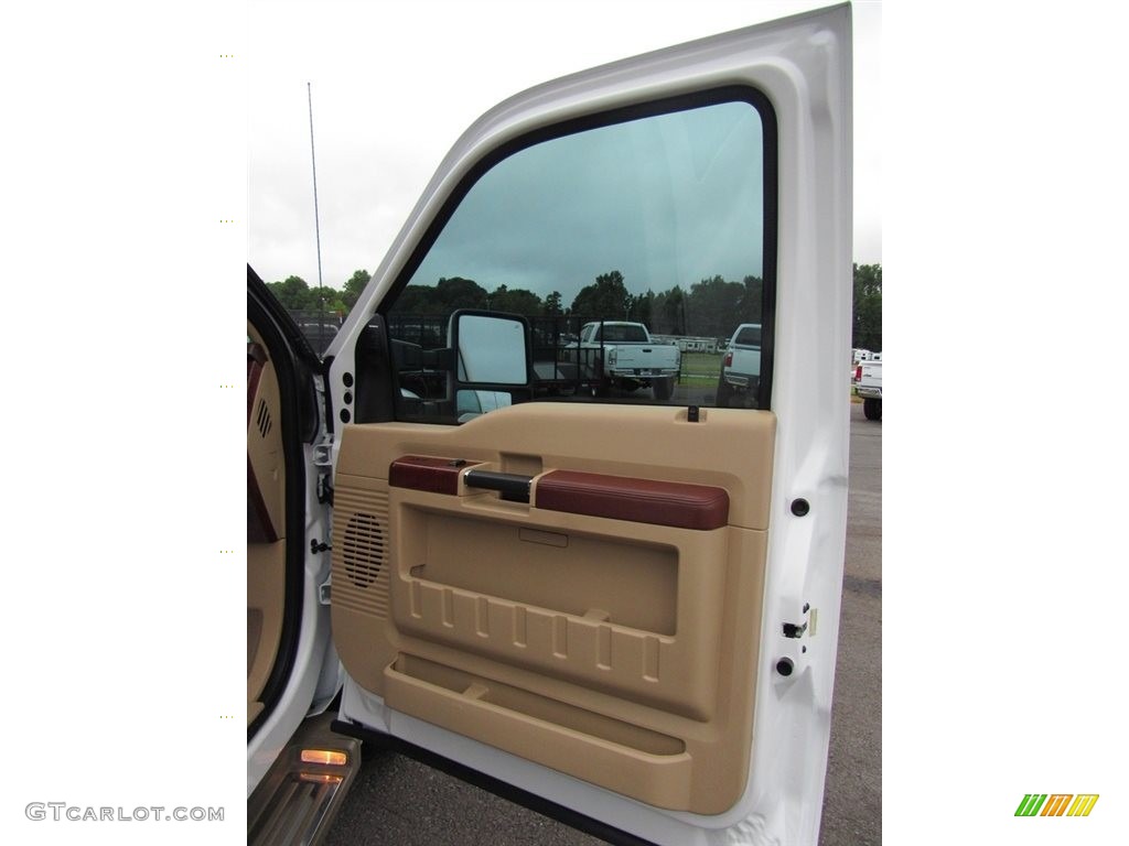 2014 F350 Super Duty Lariat Crew Cab 4x4 Dually - Oxford White / Adobe photo #9