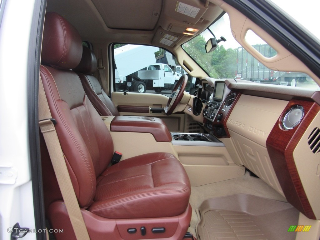 2014 F350 Super Duty Lariat Crew Cab 4x4 Dually - Oxford White / Adobe photo #12