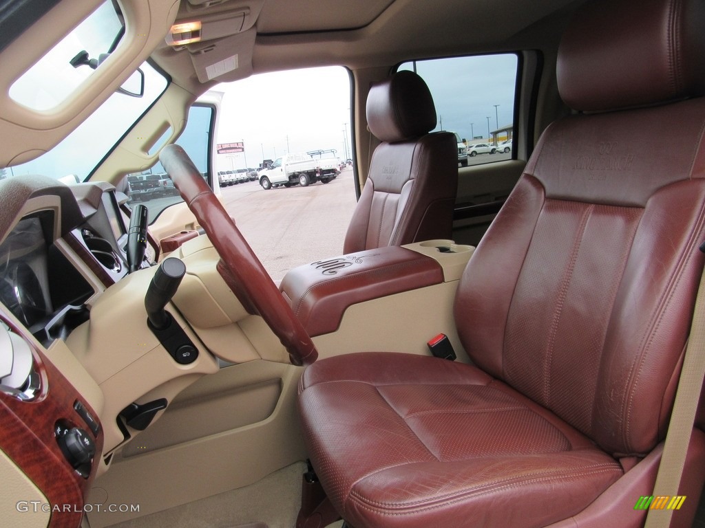 2014 F350 Super Duty Lariat Crew Cab 4x4 Dually - Oxford White / Adobe photo #21