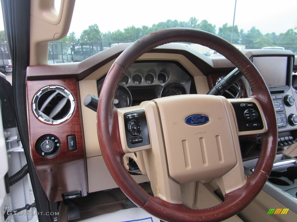 2014 F350 Super Duty Lariat Crew Cab 4x4 Dually - Oxford White / Adobe photo #24