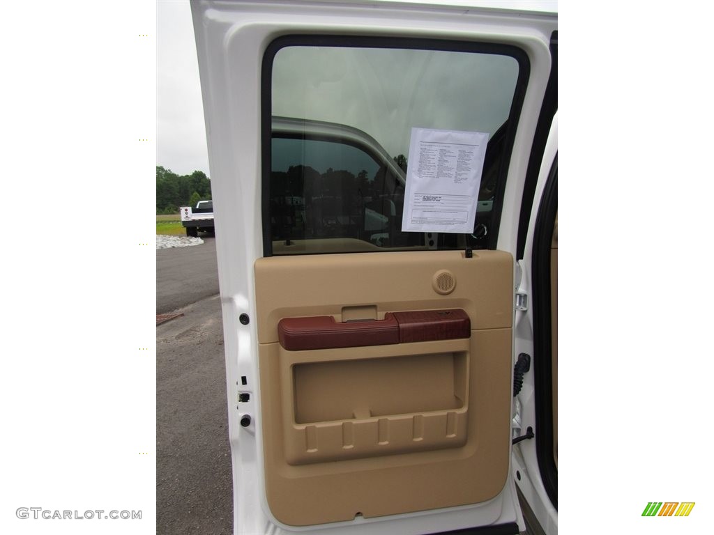 2014 F350 Super Duty Lariat Crew Cab 4x4 Dually - Oxford White / Adobe photo #27