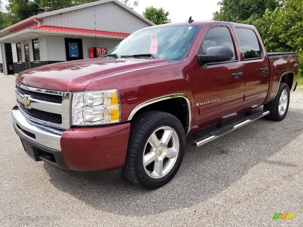 2009 Silverado 1500 LT Crew Cab 4x4 - Deep Ruby Red Metallic / Light Titanium photo #8