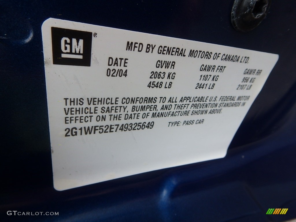2004 Impala  - Superior Blue Metallic / Medium Gray photo #14