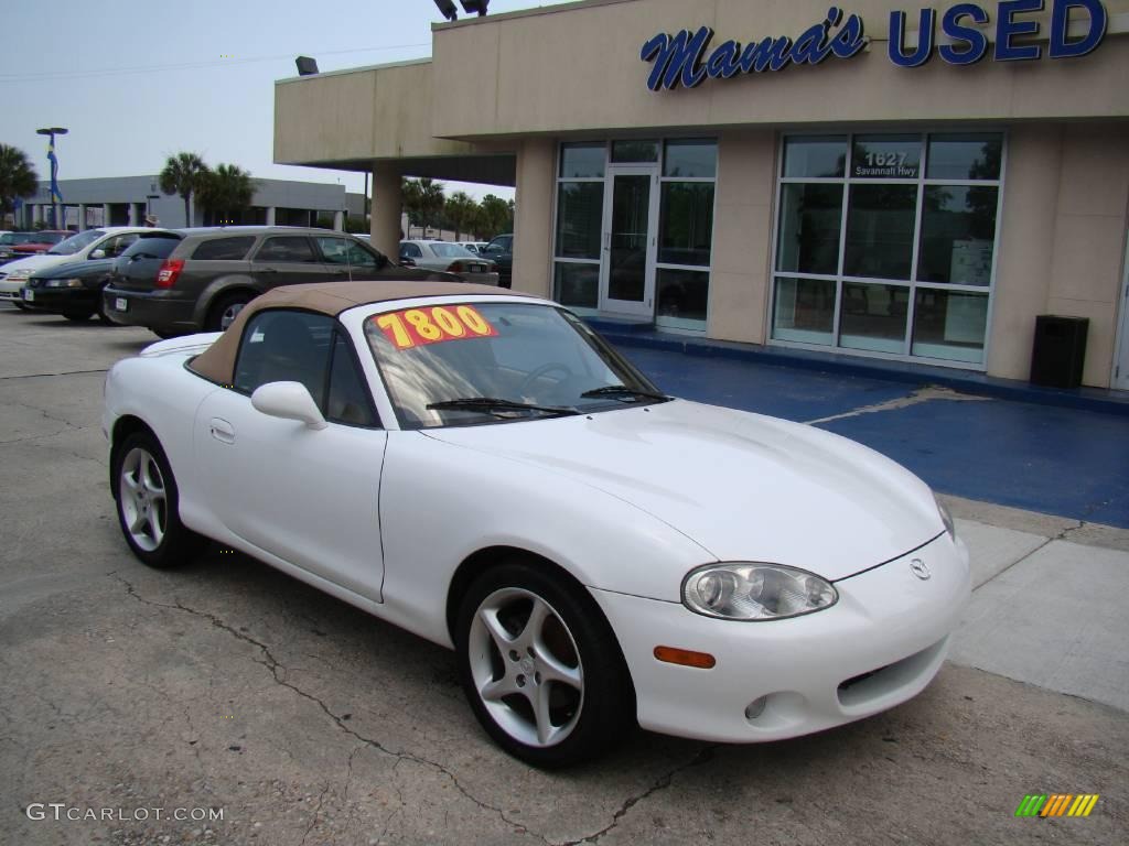2001 MX-5 Miata Roadster - Pure White / Tan photo #2