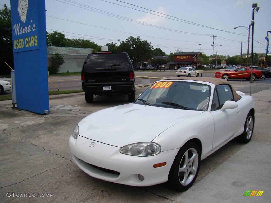 2001 MX-5 Miata Roadster - Pure White / Tan photo #4