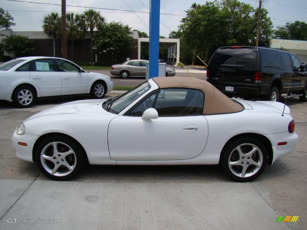 2001 MX-5 Miata Roadster - Pure White / Tan photo #5