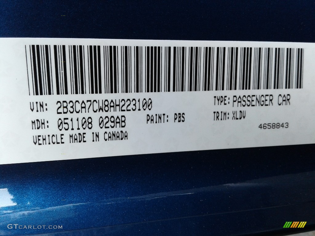 2010 Charger SRT8 - Deep Water Blue Pearl / Dark Slate Gray photo #32
