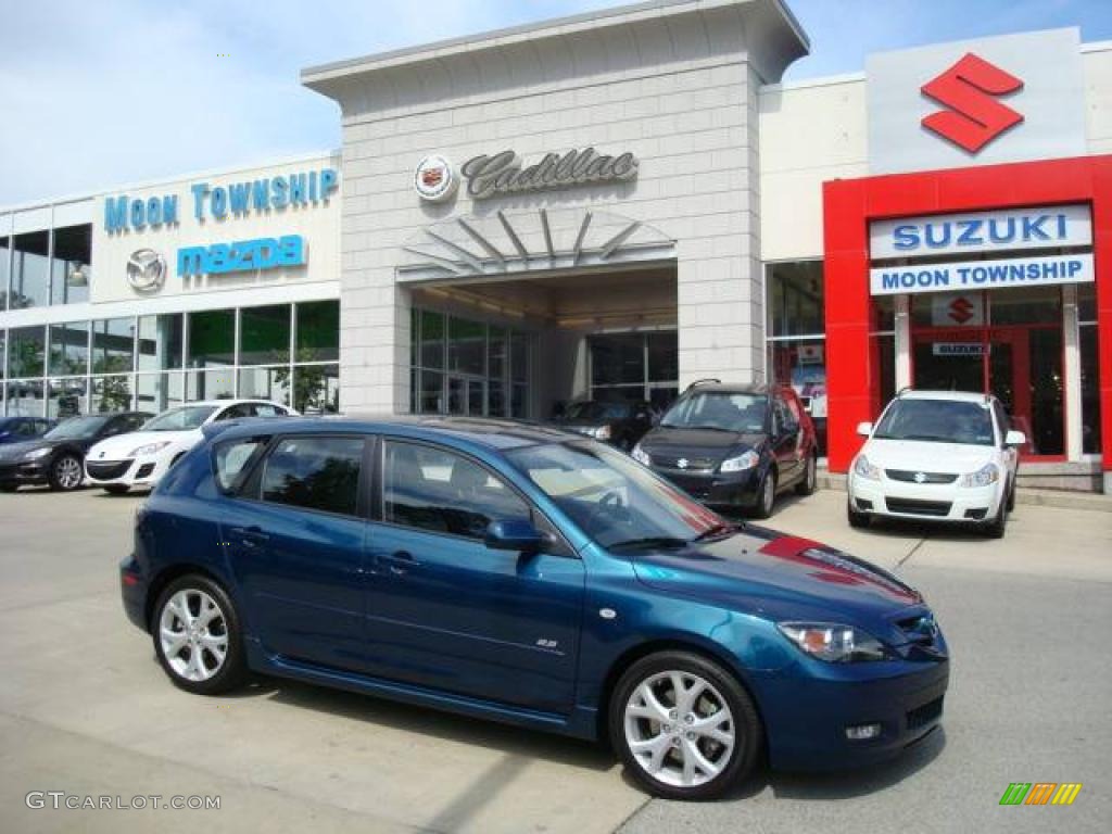 2007 MAZDA3 s Grand Touring Hatchback - Phantom Blue Mica / Black photo #1