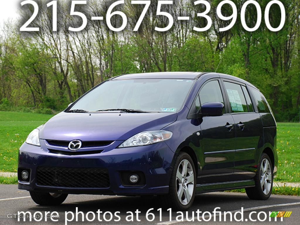 2007 MAZDA5 Sport - Strato Blue Mica / Black photo #1