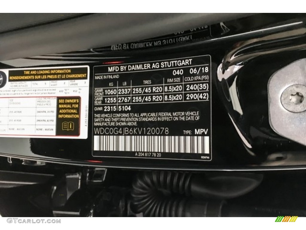 2019 GLC Color Code 040 for Black Photo #128944188