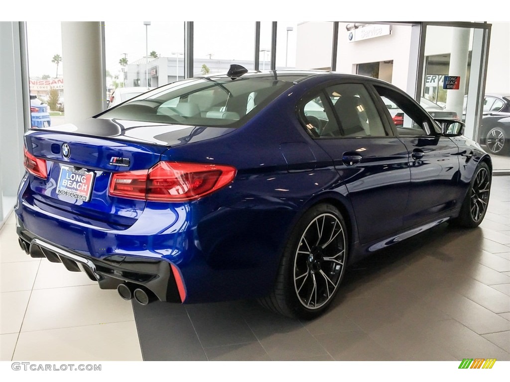 2019 M5 Competition - Marina Bay Blue metallic / Silverstone photo #2