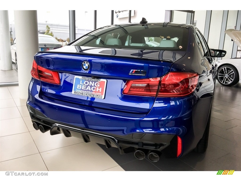 2019 M5 Competition - Marina Bay Blue metallic / Silverstone photo #3