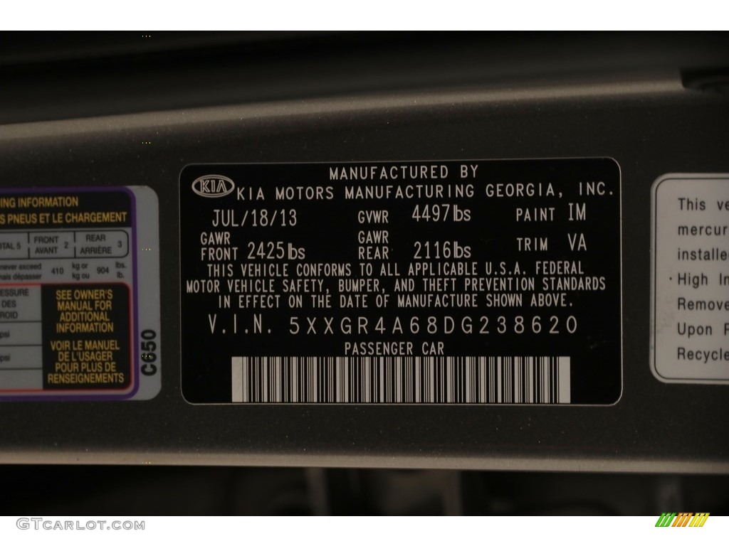 2013 Optima SX - Titanium Silver Metallic / Black photo #22