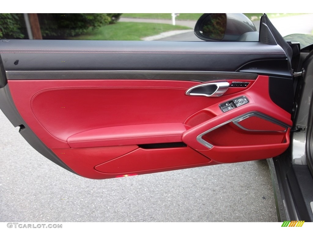 2017 Porsche 911 Turbo Coupe Black/Bordeaux Red Door Panel Photo #128957811