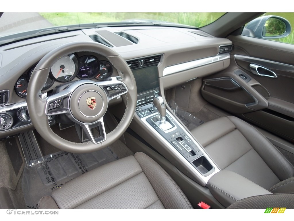 Agate Grey Interior 2017 Porsche 911 Carrera 4S Cabriolet Photo #128958369