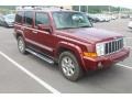 2008 Red Rock Crystal Pearl Jeep Commander Overland 4x4  photo #25