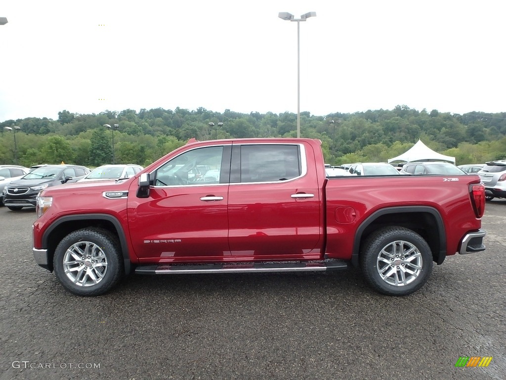 Red Quartz Tintcoat 2019 GMC Sierra 1500 SLT Crew Cab 4WD Exterior Photo #128985214