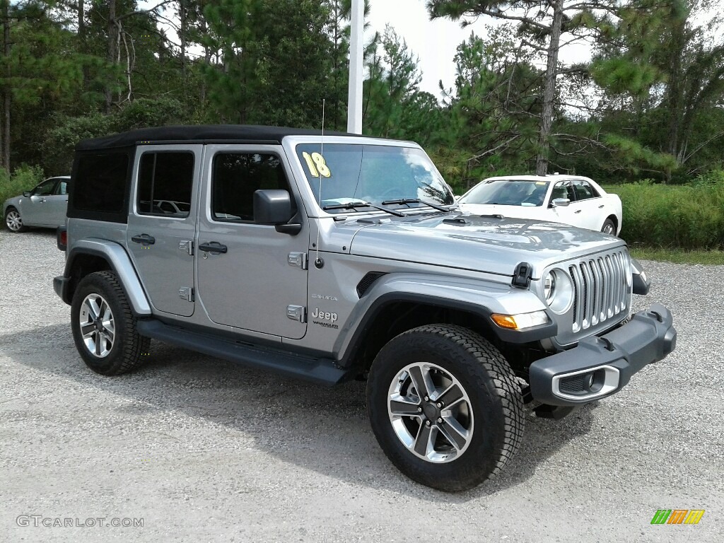 Billet Silver Metallic 2018 Jeep Wrangler Unlimited Sahara 4x4 Exterior Photo #128988796